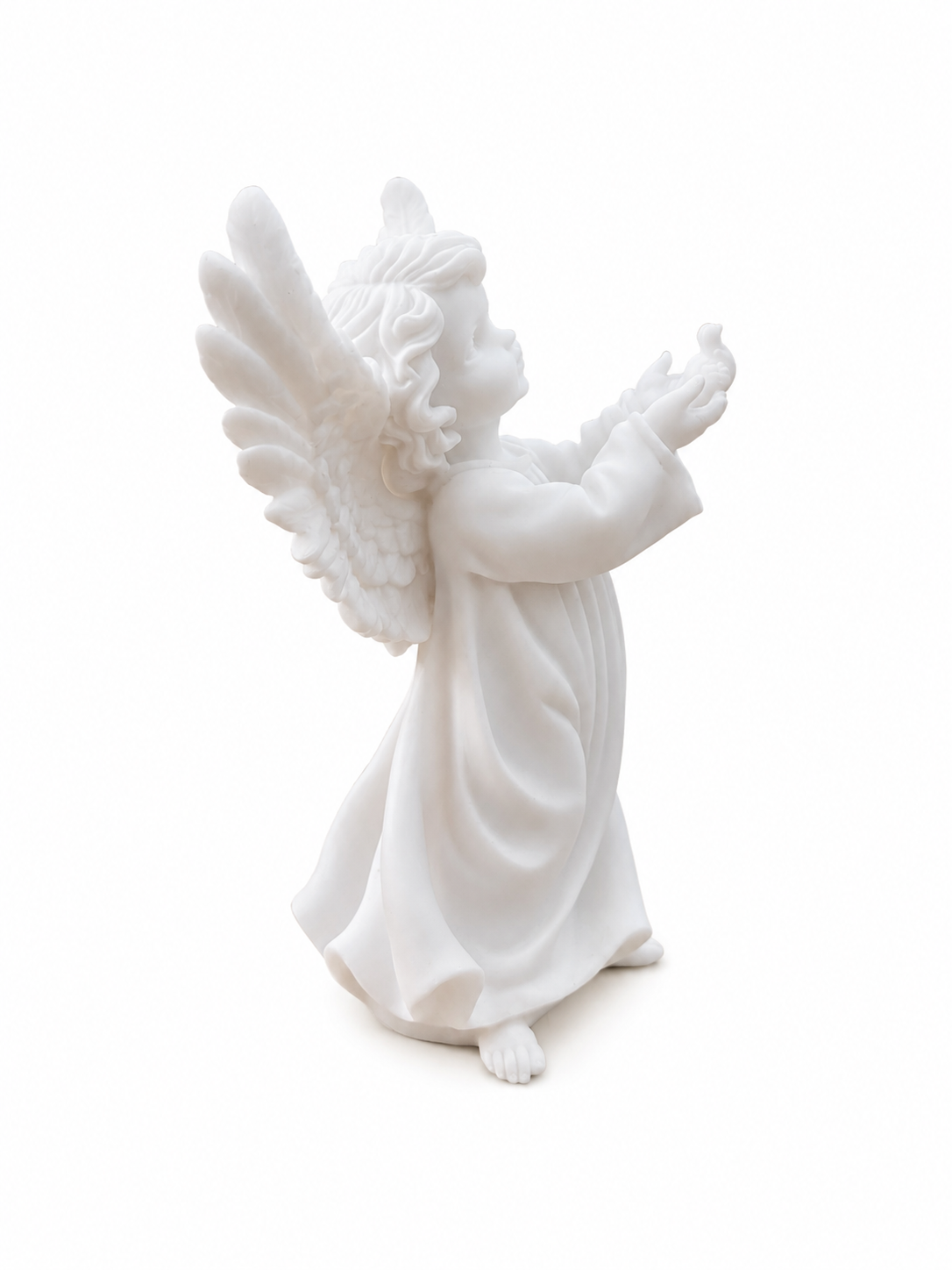 Angel holding a pigeon statue — image 2