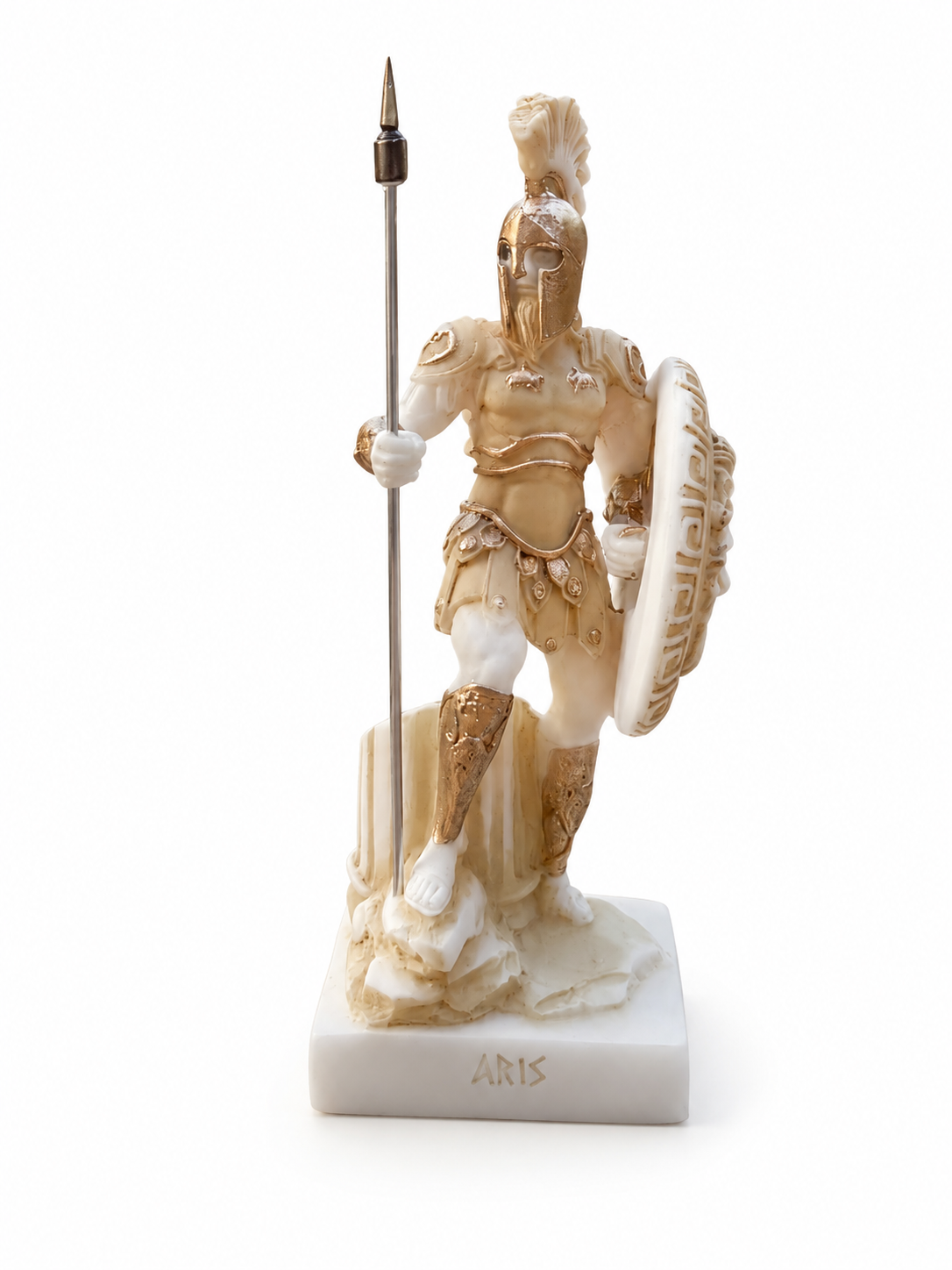 Ares classic statue standing with his spear and shield — image 3