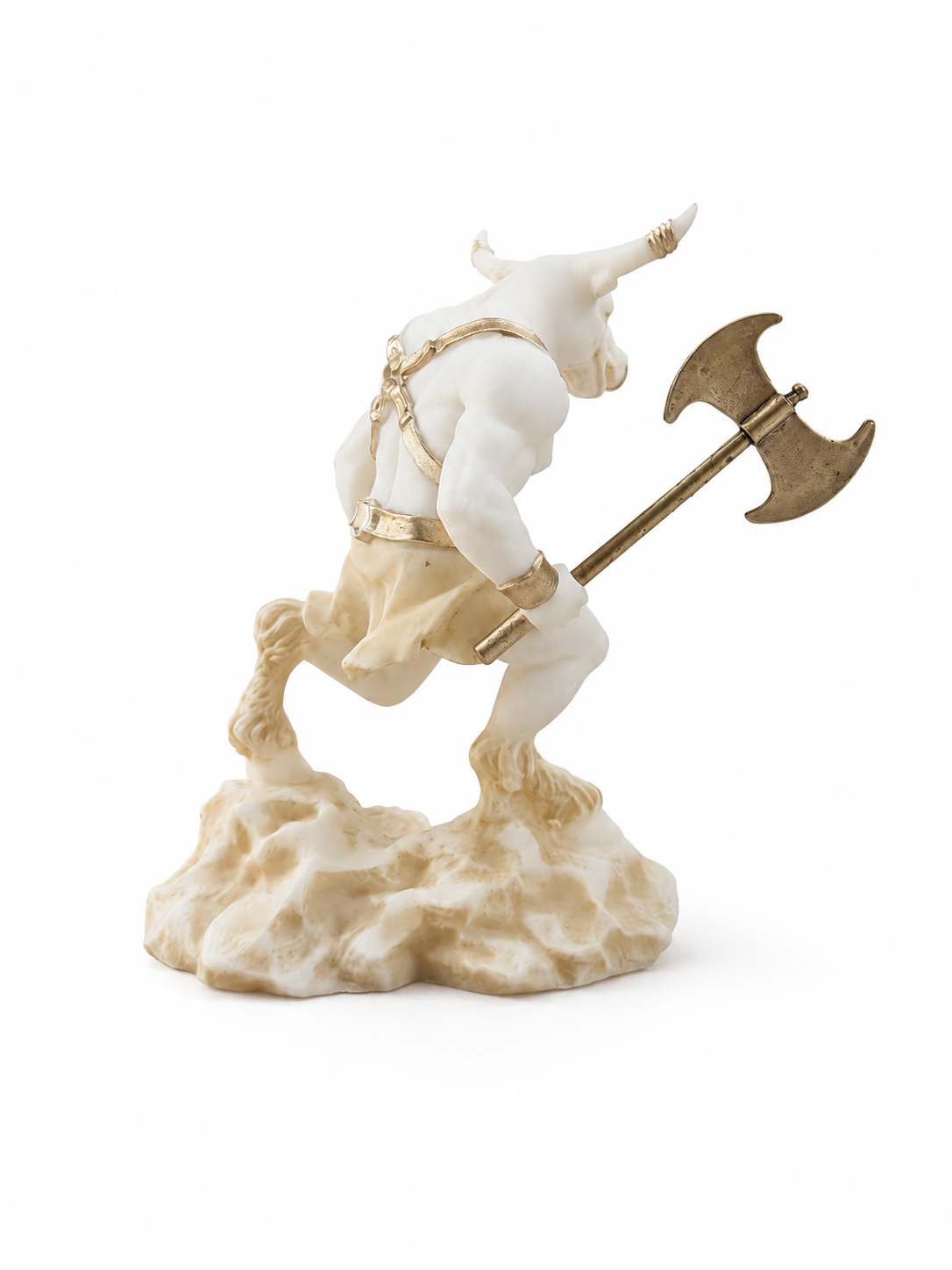 Minotaur statue holding a double-edged axe — image 4