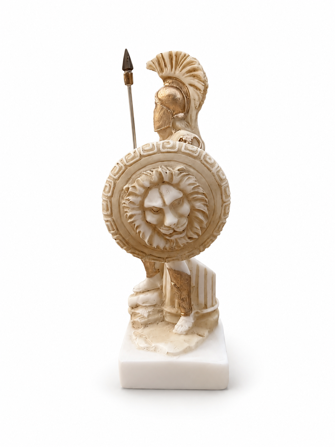 Ares classic statue standing with his spear and shield — image 4