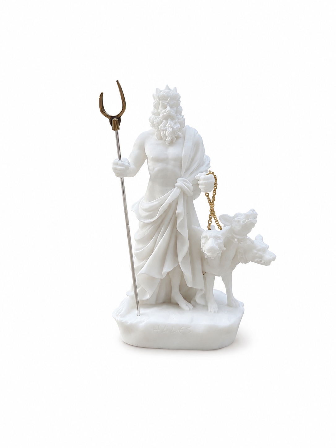 Hades statue with Cerberus