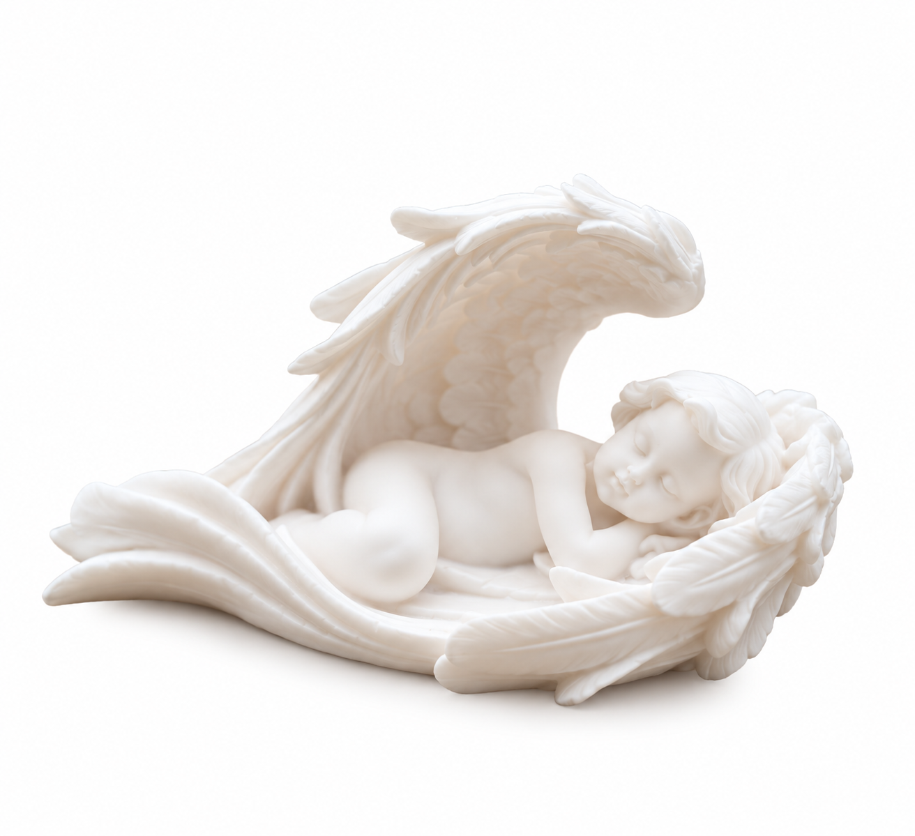Angel sleeping right view statue