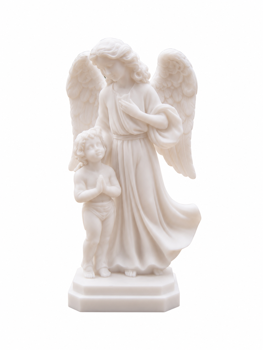 Guardian Angel with a boy praying statue