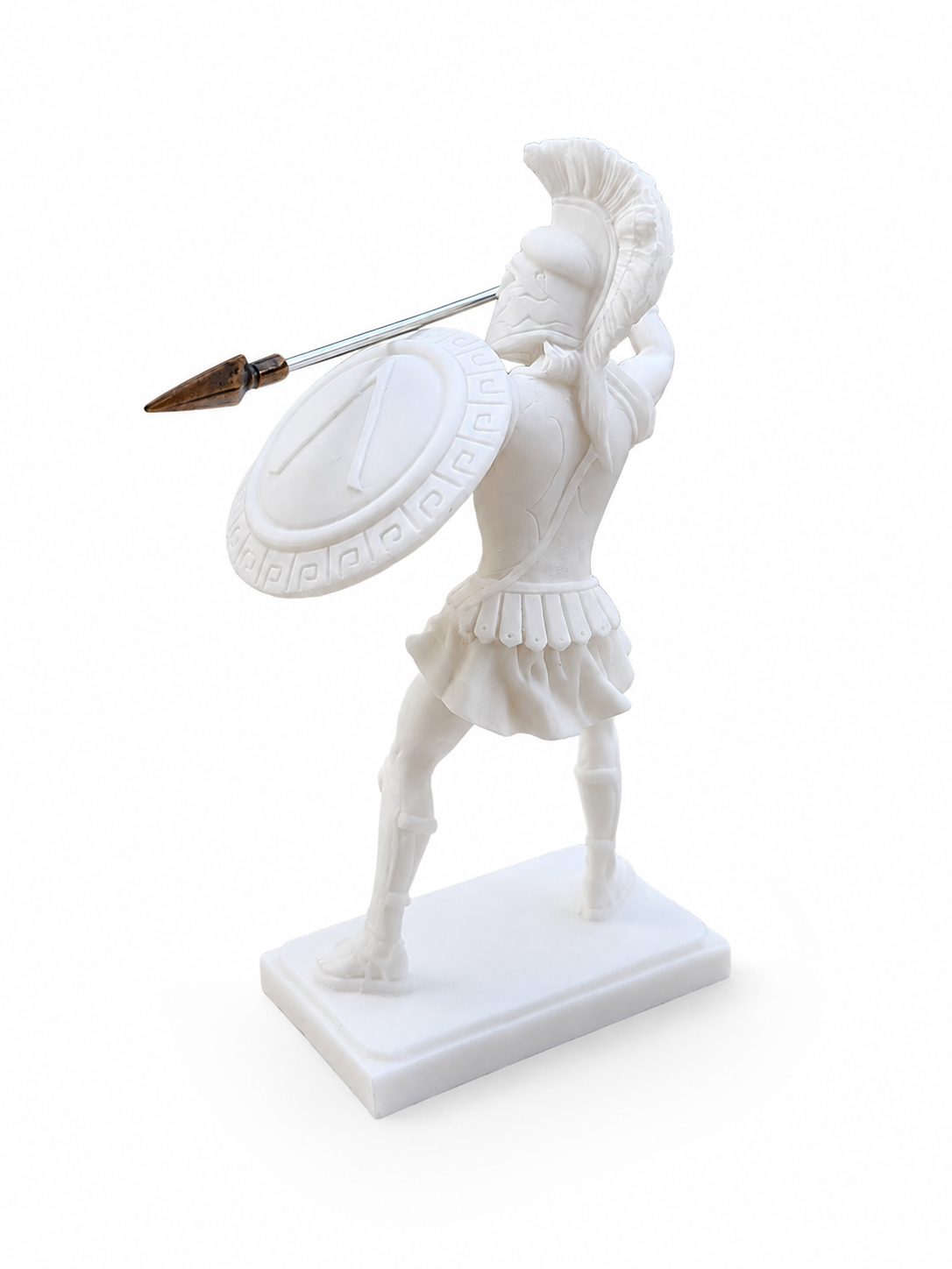 Leonidas statue in fighting position holding spear and shield — image 3