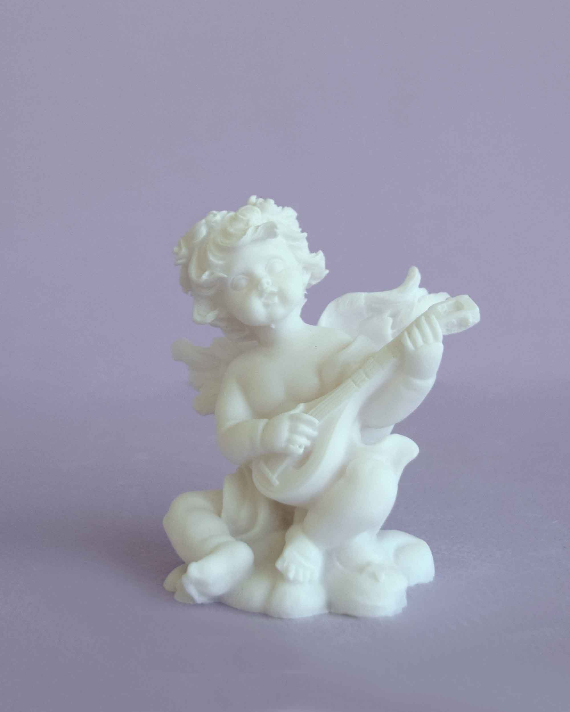 Angel playing mandolin statue — image 3
