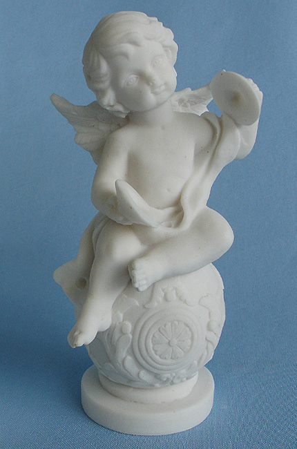 Angel playing cymbals statue — image 2