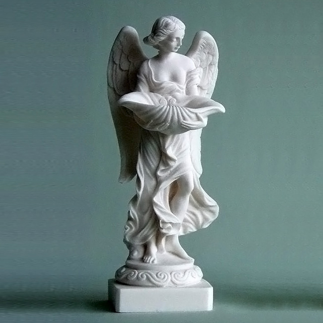 Angel statue holding a pot — image 2