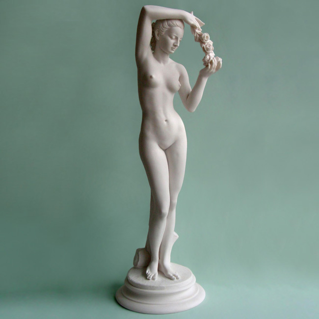 Aphrodite holding roses