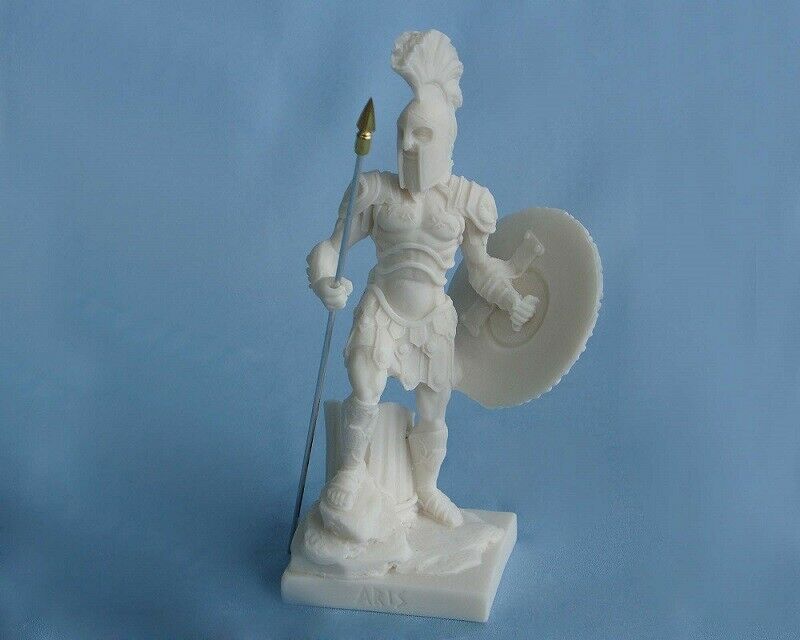 Ares classic statue standing with his spear and shield — image 3