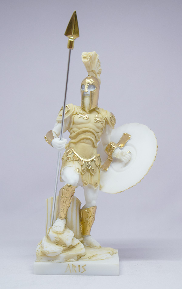 Ares classic statue standing with his spear and shield — image 2