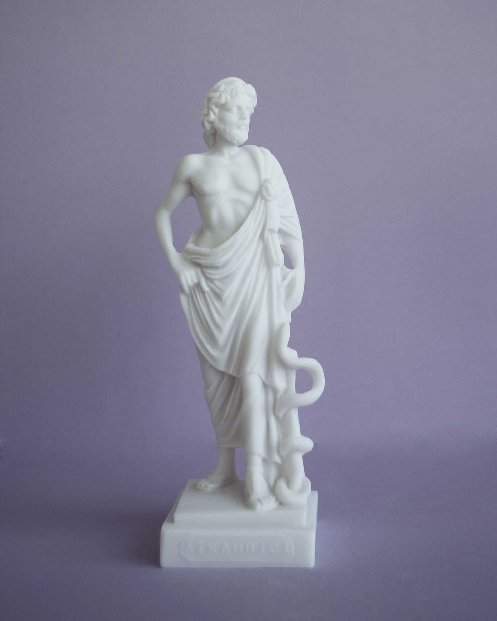 Asclepius statue with his serpent-entwined staff — image 2