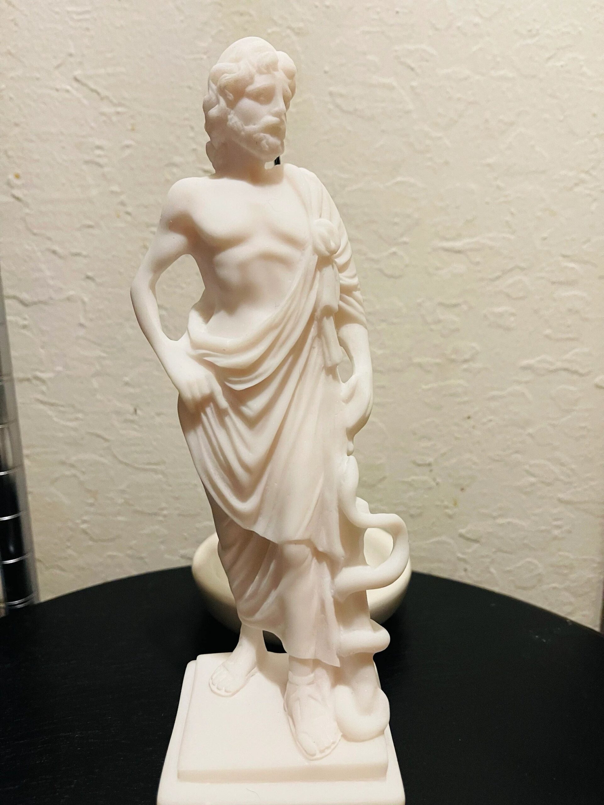 Asclepius statue with his serpent-entwined staff — image 3