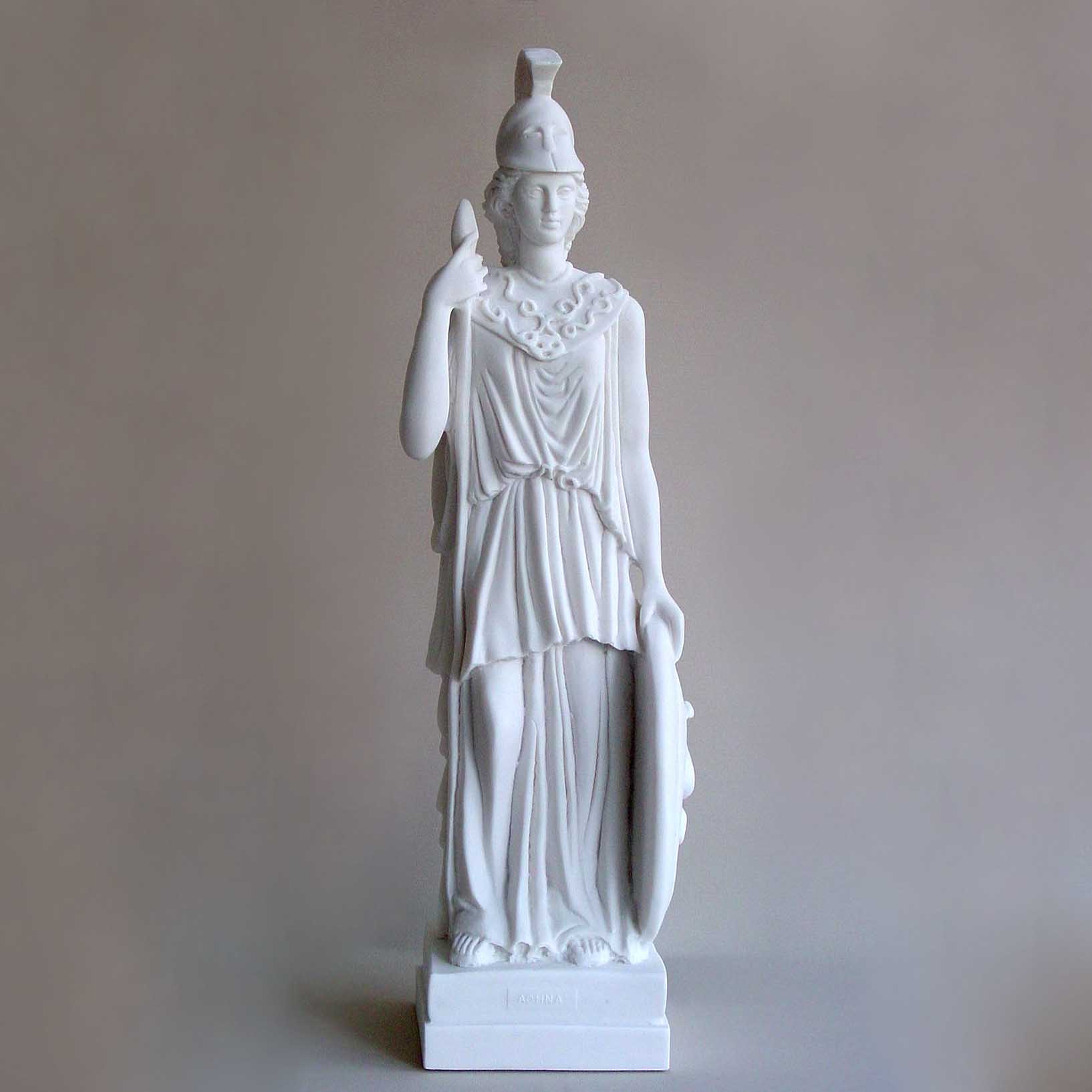 Athena statue with her spear and shield standing — image 2