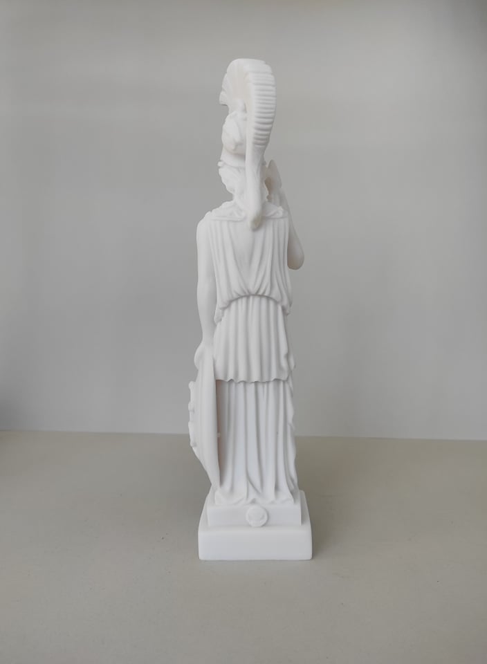 Athena statue with her spear and shield standing — image 6