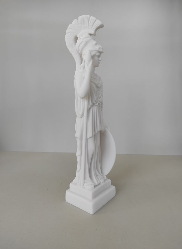 Athena statue with her spear and shield standing — image 5