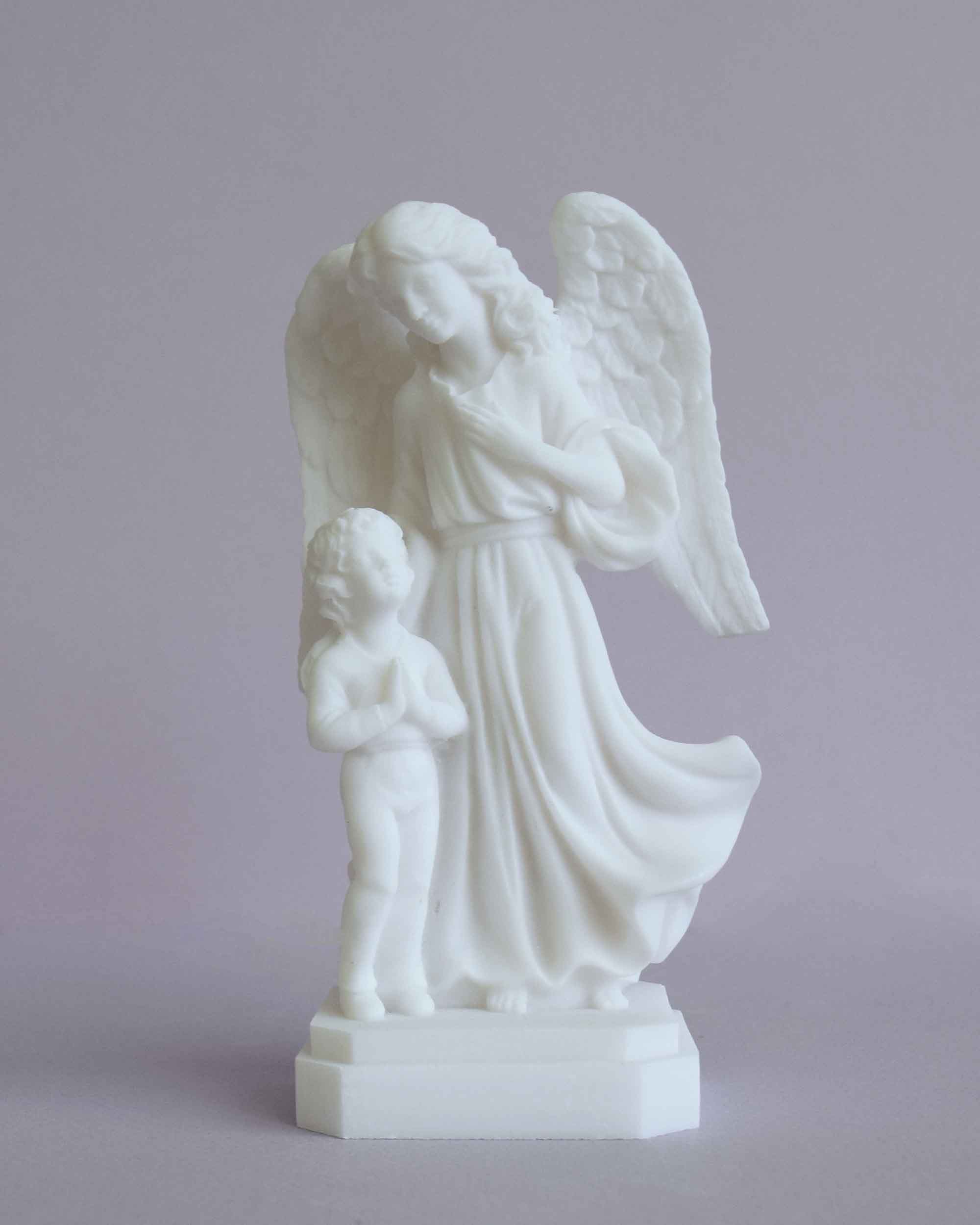 Guardian Angel with a boy praying statue — image 3