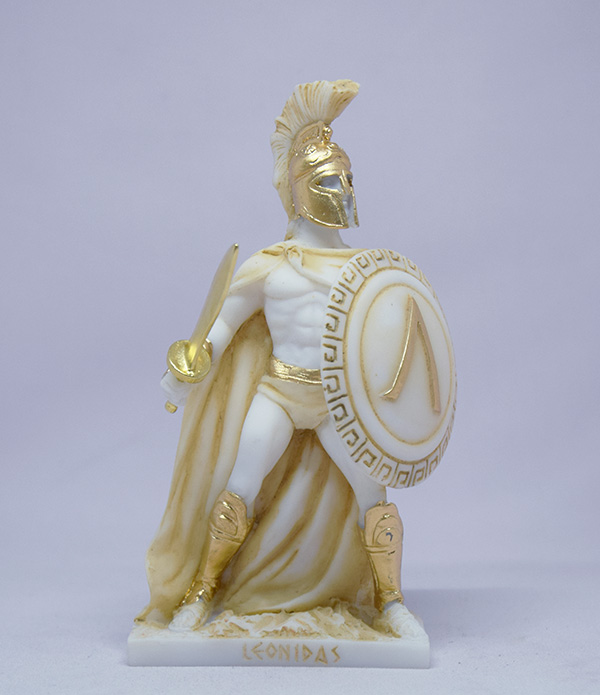 Leonidas statue in fighting position holding sword and shield — image 2