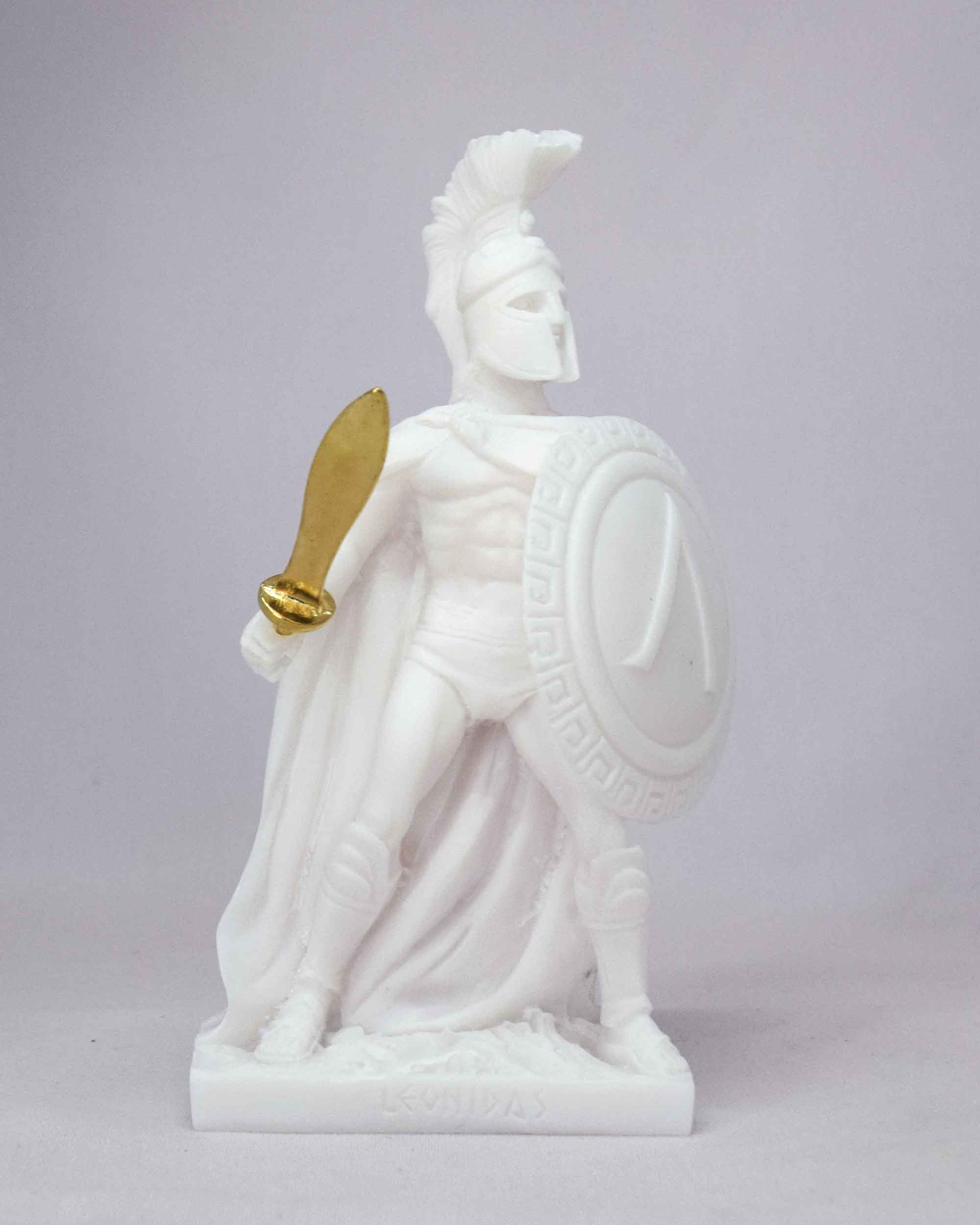 Leonidas statue in fighting position holding sword and shield — image 3