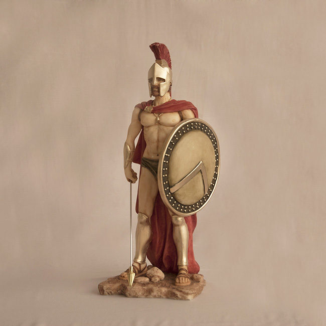Leonidas with shield and spear pointing down