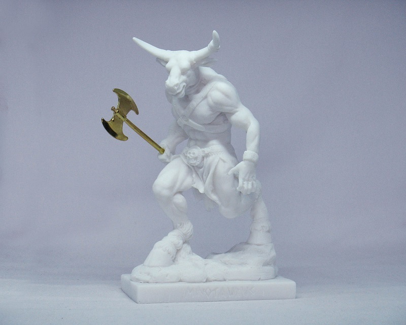 Minotaur statue holding a double-edged axe — image 5