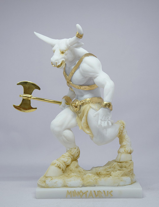 Minotaur statue holding a double-edged axe — image 4