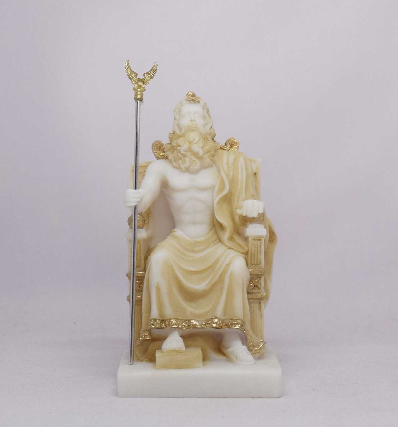 Zeus sitting on his throne